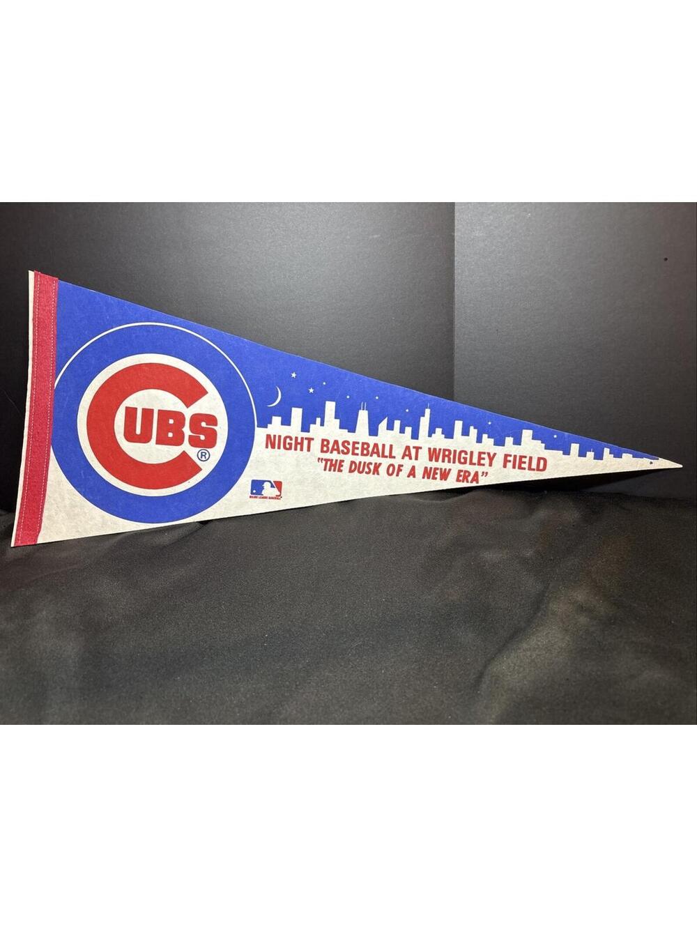 NEW NOS VTG Chicago Cubs 1988 First Night Game At Wrigley Field Pennant